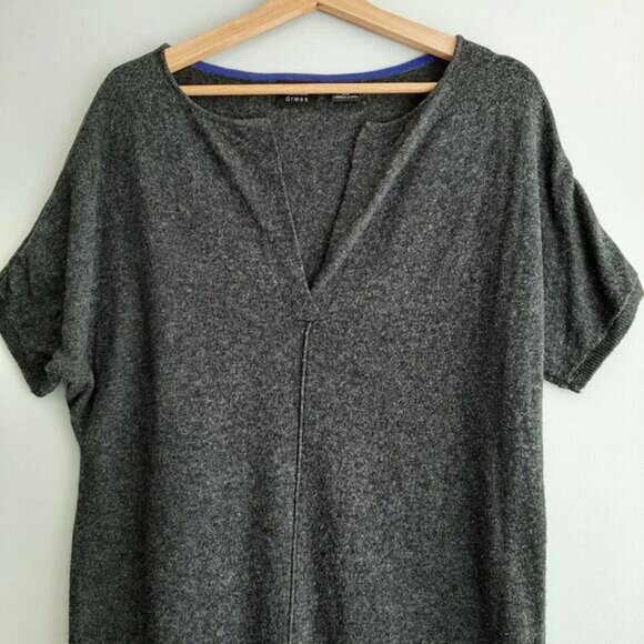 PRESS DRESS Fine Knit Soft & Comfy Sweater Tunic / Mini Dress Gray Sz S - Picture 2 of 12